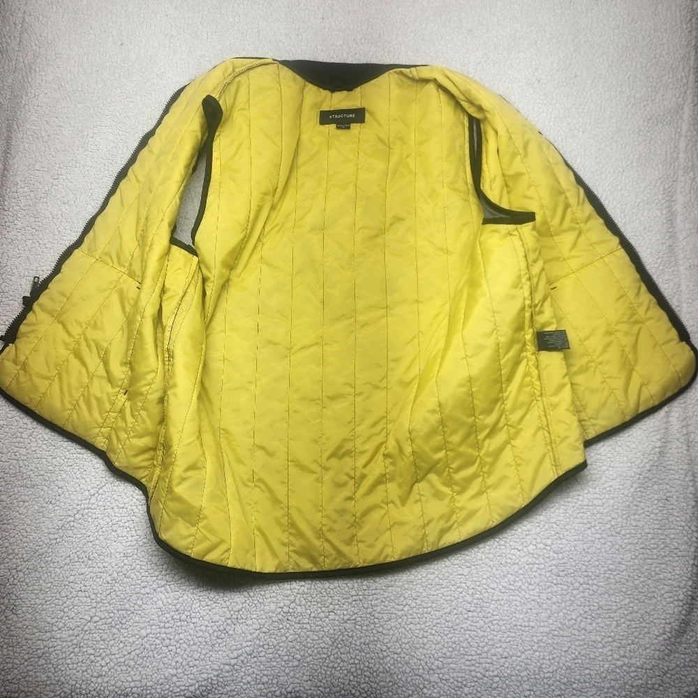 Structure Men's Gray Quilted Yellow Lined Vest XL - Picture 9 of 11